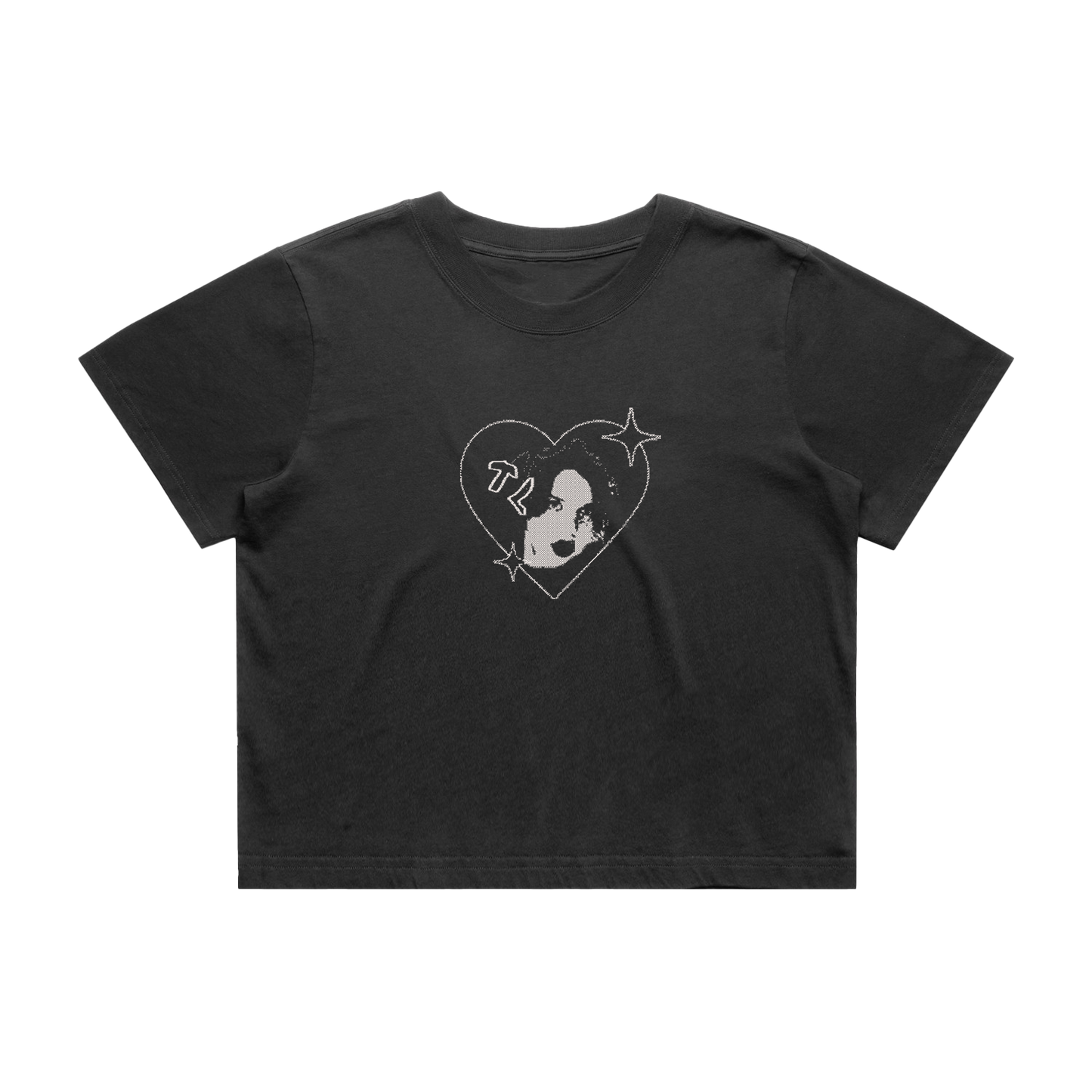 Faded Black Crop TL Heart