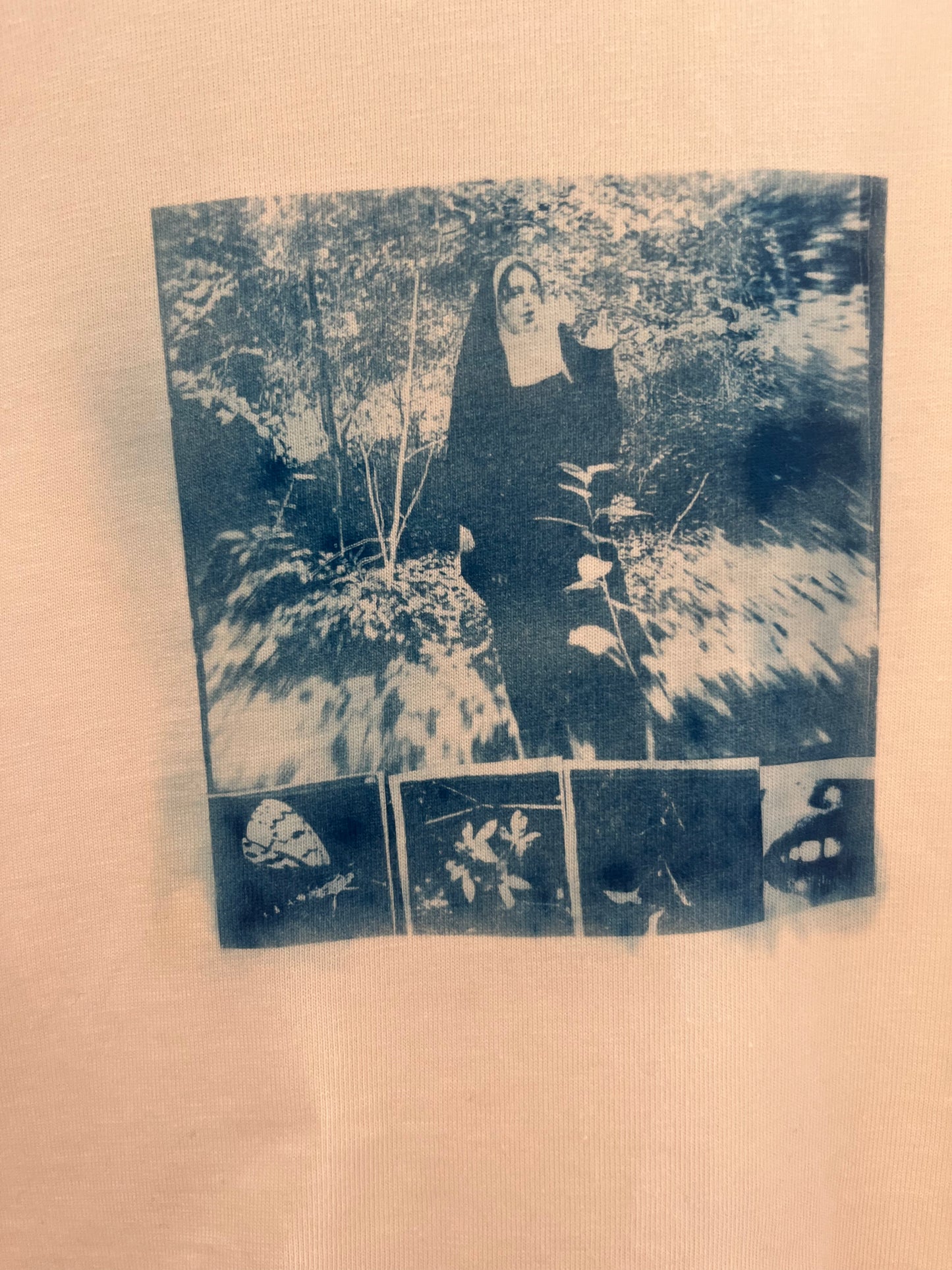 Smoking Nun Collage Cyanotype T